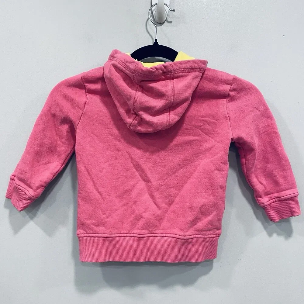 Frugi Toddler Girl 2-3 Switch Carbis Pink Organic Cotton Hoodie Jacket Seashell